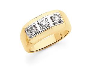 14k Two Tone Flat-Topped 3-Stone Men's Diamond Ring Mounting, Stones Not Included 14k Two Tone Flat-Topped 3-Stone Men's Diamond Ring Mounting, Stones Not Included