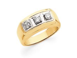14k Two Tone 3-Stone Men's Diamond Ring Mounting, Stones Not Included 14k Two Tone 3-Stone Men's Diamond Ring Mounting, Stones Not Included
