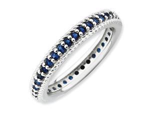 Sterling Silver Stackable Expressions Polished Created Sapphire Eternity Ri Sterling Silver Stackable Expressions Polished Created Sapphire Eternity Ri