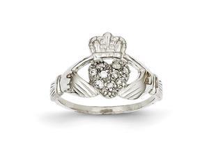 14k White Gold hite Gold Claddagh Ring Mounting, Stones Not Included 14k White Gold hite Gold Claddagh Ring Mounting, Stones Not Included