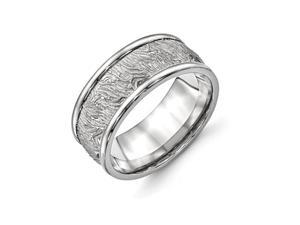 Titanium Polished 9.10mm Textured Rounded Edge Ring Titanium Polished 9.10mm Textured Rounded Edge Ring