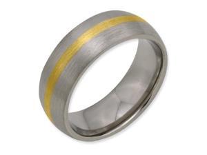 Titanium 14k Gold Inlay 8mm Brushed Band Titanium 14k Gold Inlay 8mm Brushed Band