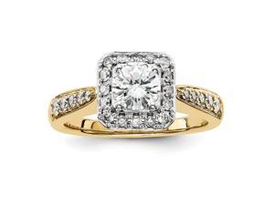 14k Two-tone Diamond Semi-mount Ring, No Center Stone Included 14k Two-tone Diamond Semi-mount Ring, No Center Stone Included