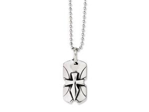 Stainless Steel Dagger Cross Dog Tag 20in Necklace Stainless Steel Dagger Cross Dog Tag 20in Necklace