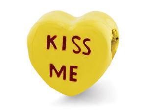 Sterling Silver Reflections Kids Kiss Me Enameled Heart Bead Sterling Silver Reflections Kids Kiss Me Enameled Heart Bead