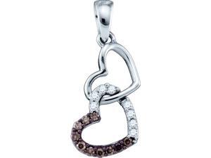 0.16ctw Champagne Cognac Brown & White Round Diamond Heart Pendant 0.16ctw Champagne Cognac Brown & White Round Diamond Heart Pendant