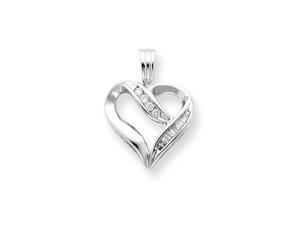 14k White Gold hite Gold Diamond Heart Pendant 14k White Gold hite Gold Diamond Heart Pendant