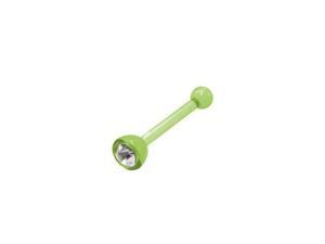 Green Acrylic Nose Bone with Clear Cz Gem Green Acrylic Nose Bone with Clear Cz Gem