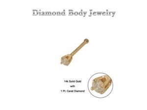 Genuine Diamond 14k Solid Gold Nose Bone Genuine Diamond 14k Solid Gold Nose Bone