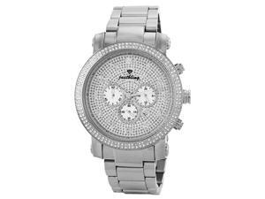 NEW MENS JUST BLING SILVER FACE 1.80CT DIAMONDS WATCH NEW MENS JUST BLING SILVER FACE 1.80CT DIAMONDS WATCH
