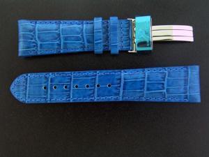 New Aqua Master Single pin leather band 22mm BLUE New Aqua Master Single pin leather band 22mm BLUE