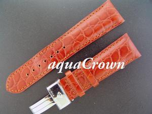 New Aqua Master double pin leather Orange band 24mm New Aqua Master double pin leather Orange band 24mm
