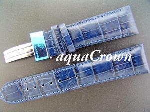 New Aqua Master double pin leather Blue band 24mm New Aqua Master double pin leather Blue band 24mm