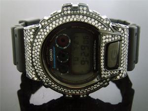 Casio G Shock Black Stainless steel White Full Case CZ Crystal DW6900 Black face Casio G Shock Black Stainless steel White Full Case CZ Crystal DW6900 Black face