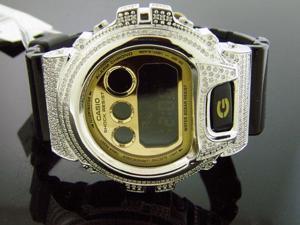 Casio G Shock 3.50Ct Full Case White diamonds Watch Gold Color Face Casio G Shock 3.50Ct Full Case White diamonds Watch Gold Color Face