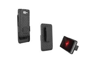 Motorola Droid RAZR M XT907 Hard Shell Case w/ KickStand / Belt Clip Holster Combo (Black) () Motorola Droid RAZR M XT907 Hard Shell Case w/ KickStand / Belt Clip Holster Combo (Black) ()