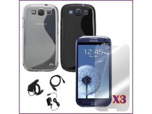 Fosmon Flexible TPU Gel Cases + Car Charger + Wall Charger + USB Data Charge Sync Cable Combo for Samsung Galaxy S3 i9300 S III Fosmon Flexible TPU Gel Cases + Car Charger + Wall Charger + USB Data Charge Sync Cable Combo for Samsung Galaxy S3 i9300 S III