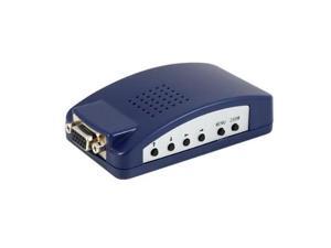 Fosmon PC to TV Video Converter Box - Converts VGA Video Input to RCA Video, S-Video & VGA Outputs - Blue Fosmon PC to TV Video Converter Box - Converts VGA Video Input to RCA Video, S-Video & VGA Outputs - Blue