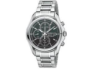 Seiko Solar Black Dial Stainless Steel Chronograph Mens Watch SSC001 Seiko Solar Black Dial Stainless Steel Chronograph Mens Watch SSC001