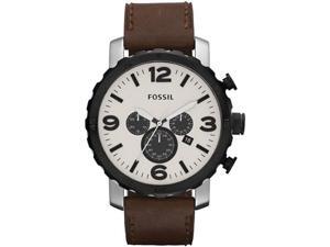 Fossil Nate Chronograph Eggshell Dial Stainless Steel Mens Watch JR1390 Fossil Nate Chronograph Eggshell Dial Stainless Steel Mens Watch JR1390