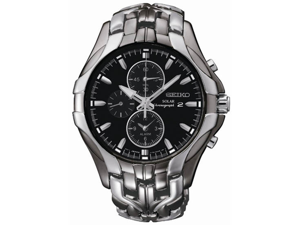 Seiko Solar Chronograph Black Dial Stainless Steel Mens Watch SSC139 Seiko Solar Chronograph Black Dial Stainless Steel Mens Watch SSC139