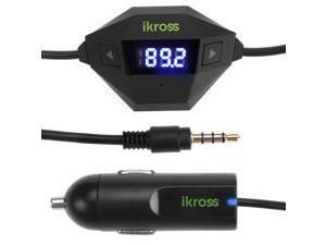 iKross Black 3.5mm LED FM Radio Transmitter with Charging USB Port and Handsfree Calling Car Kit for iPhone, Smartphone, Window Phone, and MP3 Players and more iKross Black 3.5mm LED FM Radio Transmitter with Charging USB Port and Handsfree Calling Car Kit for iPhone, Smartphone, Window Phone, and MP3 Players and more