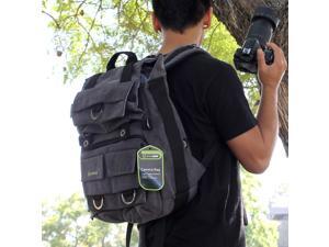 Evecase Large Canvas DSLR Camera Backpack w/Rain cover - Gray for Canon, Nikon, Sony, FujiFilm, Panasonic, Pentax, Samsung, Olympus and more Evecase Large Canvas DSLR Camera Backpack w/Rain cover - Gray for Canon, Nikon, Sony, FujiFilm, Panasonic, Pentax, Samsung, Olympus and more
