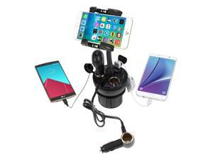 iKross Universal Adjustable Car Vehicle Cup Holder Mount with 3 Sockets and 2 USB charging port 2.1A - Black For iPhone 6 / 6 Plus, 5S, Motorola Moto E/X/G, Samsung Galaxy S6 Edge, Galaxy S6, S5 iKross Universal Adjustable Car Vehicle Cup Holder Mount with 3 Sockets and 2 USB charging port 2.1A - Black For iPhone 6 / 6 Plus, 5S, Motorola Moto E/X/G, Samsung Galaxy S6 Edge, Galaxy S6, S5