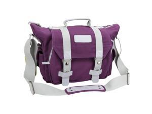 Evecase Large Canvas Messenger DSLR Digital Camera Bag with Rain cover and Removal laptop and camera insert - Purple Evecase Large Canvas Messenger DSLR Digital Camera Bag with Rain cover and Removal laptop and camera insert - Purple