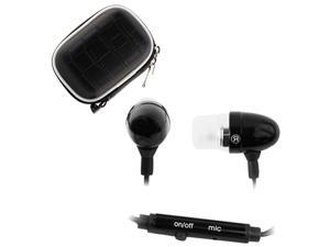 GTMax Black 3.5mm Metal Stereo Headset Handsfree Soft Gel Earbud with Microphone + Black Small Carrying Storage Eva Case for HTC One SV, Desire C, DROID DNA, Windows Phone 8S and the more GTMax Black 3.5mm Metal Stereo Headset Handsfree Soft Gel Earbud with Microphone + Black Small Carrying Storage Eva Case for HTC One SV, Desire C, DROID DNA, Windows Phone 8S and the more