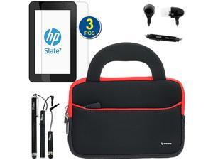 GTMax Ultraportable Handle Carrying Neoprene Case Bag with Screen Protector, Headset & Stylus for HP Slate 7 - 7'' Android Tablet GTMax Ultraportable Handle Carrying Neoprene Case Bag with Screen Protector, Headset & Stylus for HP Slate 7 - 7'' Android Tablet