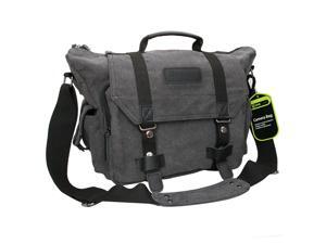 Evecase Large DSLR SLR Camera Canvas Messenger Shoulder Bag w/ Rain Cover for Pentax 645Z, 645D, K-S2, K-r, K-x, K-01, K-3, K-5, K-5 II, K-7, K20, K-30, K-50, K-500 – Gray Evecase Large DSLR SLR Camera Canvas Messenger Shoulder Bag w/ Rain Cover for Pentax 645Z, 645D, K-S2, K-r, K-x, K-01, K-3, K-5, K-5 II, K-7, K20, K-30, K-50, K-500 – Gray