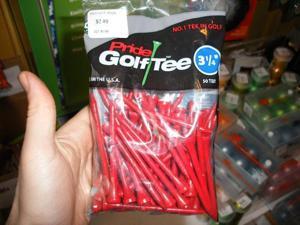 Pride Golf Tee 3 1/4" 50/Bag Quality Birch Red NEW Pride Golf Tee 3 1/4" 50/Bag Quality Birch Red NEW