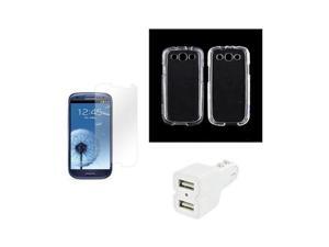 Samsung Galaxy S3 Bundle W/Clear Plastic Cover, Screen Protector, & Trident Dual USB Car Charger W/Micro USB Data Cable Samsung Galaxy S3 Bundle W/Clear Plastic Cover, Screen Protector, & Trident Dual USB Car Charger W/Micro USB Data Cable