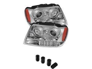 Jeep Grand Cherokee Projector Headlights LED Halo Chrome Housing With Clear Lens + Free Gift Tires Valve Stem Cap 4pcs Silver. Jeep Grand Cherokee Projector Headlights LED Halo Chrome Housing With Clear Lens + Free Gift Tires Valve Stem Cap 4pcs Silver.