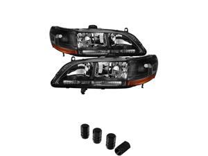Honda Accord Amber Black Crystal Headlights+ Free Gift Tires Valve Stem Cap 4pcs Silver. Honda Accord Amber Black Crystal Headlights+ Free Gift Tires Valve Stem Cap 4pcs Silver.