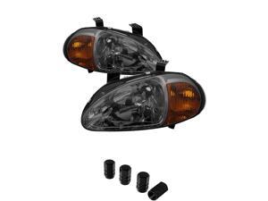 Honda Del Sol 1PC Amber Crystal Headlights With Smoke Lens+ Free Gift Tires Valve Stem Cap 4pcs Silver. Honda Del Sol 1PC Amber Crystal Headlights With Smoke Lens+ Free Gift Tires Valve Stem Cap 4pcs Silver.