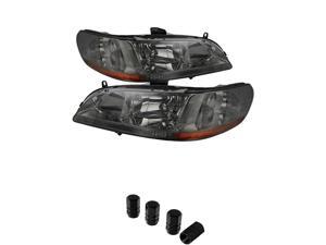Honda Accord Amber Crystal Headlights With Smoke Lens+ Free Gift Tires Valve Stem Cap 4pcs Silver. Honda Accord Amber Crystal Headlights With Smoke Lens+ Free Gift Tires Valve Stem Cap 4pcs Silver.