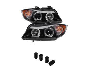 BMW E90 3Series 4DR Projector Headlights LED Halo Amber Reflector Replaceable Eyebrow Bulb Black Housing With Clear Lens + Free Gift Tires Valve Stem Cap 4pcs Silver. BMW E90 3Series 4DR Projector Headlights LED Halo Amber Reflector Replaceable Eyebrow Bulb Black Housing With Clear Lens + Free Gift Tires Valve Stem Cap 4pcs Silver.