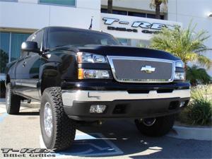 T-REX 2005-2006 Chevrolet Silverado 2500HD, 3500 (All 2006 Models) Upper Class Polished Stainless Mesh Grille - 1 Pc Grille - Includes Billet End Caps (Cut center cross bar) POLISHED 54107 T-REX 2005-2006 Chevrolet Silverado 2500HD, 3500 (All 2006 Models) Upper Class Polished Stainless Mesh Grille - 1 Pc Grille - Includes Billet End Caps (Cut center cross bar) POLISHED 54107