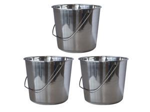 AmeriHome Medium Stainless Steel Bucket Set 3 Pc SSB237SET AmeriHome Medium Stainless Steel Bucket Set 3 Pc SSB237SET