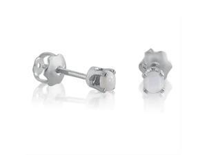 14K White Gold Round 3mm Opal Screw-back Stud Earrings 14K White Gold Round 3mm Opal Screw-back Stud Earrings