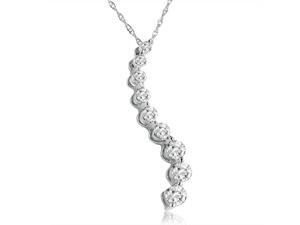IGI Certified 10K White Gold Journey Diamond Pendant- Necklace (1cttw, 18 inch) IGI Certified 10K White Gold Journey Diamond Pendant- Necklace (1cttw, 18 inch)