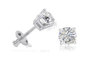 Amanda Rose Collection 1/2ct tw Round Diamond Stud Earrings set in 14K White Gold with Screw-Backs Amanda Rose Collection 1/2ct tw Round Diamond Stud Earrings set in 14K White Gold with Screw-Backs