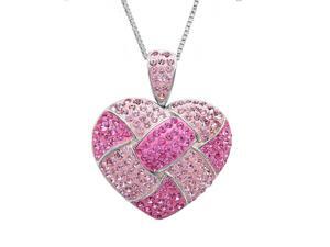 Amanda Rose Collection Sterling Silver Pink Crystal Heart Pendant with Swarovski Elements Amanda Rose Collection Sterling Silver Pink Crystal Heart Pendant with Swarovski Elements
