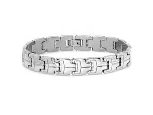 Oxford Ivy Mens Stainless Steel Patterned Link Bracelet 8 1/4 inch Oxford Ivy Mens Stainless Steel Patterned Link Bracelet 8 1/4 inch
