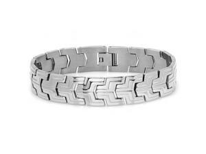 Oxford Ivy Mens Stainless Steel Patterned Link Bracelet 8 1/2 inch Oxford Ivy Mens Stainless Steel Patterned Link Bracelet 8 1/2 inch
