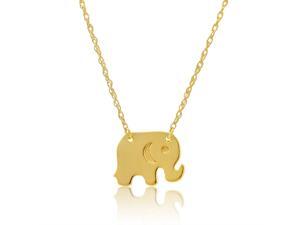 Amanda Rose 14k Yellow Gold Lucky Elephant Necklace on a 16-18 in. Adjustable Chain Amanda Rose 14k Yellow Gold Lucky Elephant Necklace on a 16-18 in. Adjustable Chain