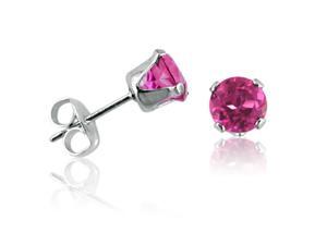 Sterling Silver Round 5mm Pure Pink Topaz Stud Earrings 1ct tw Sterling Silver Round 5mm Pure Pink Topaz Stud Earrings 1ct tw