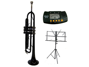 MERANOB Flat Black Trumpet with Case,MouthPiece,Oil,Golves+Free Music Stand,Metro Tuner MERANOB Flat Black Trumpet with Case,MouthPiece,Oil,Golves+Free Music Stand,Metro Tuner